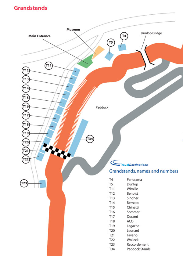 Grandstand Map Le Mans Race